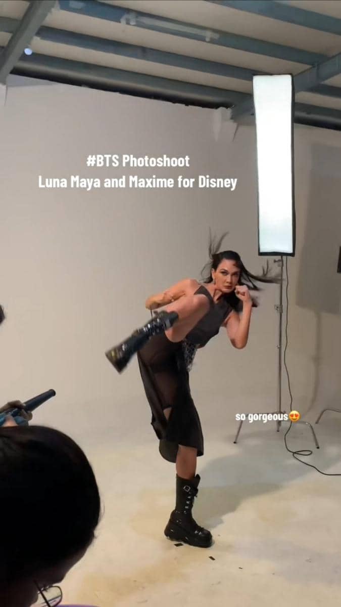 potret photoshoot Luna Maya dan Maxime Bouttier untuk Disney (tiktok.com/louisedaniella)