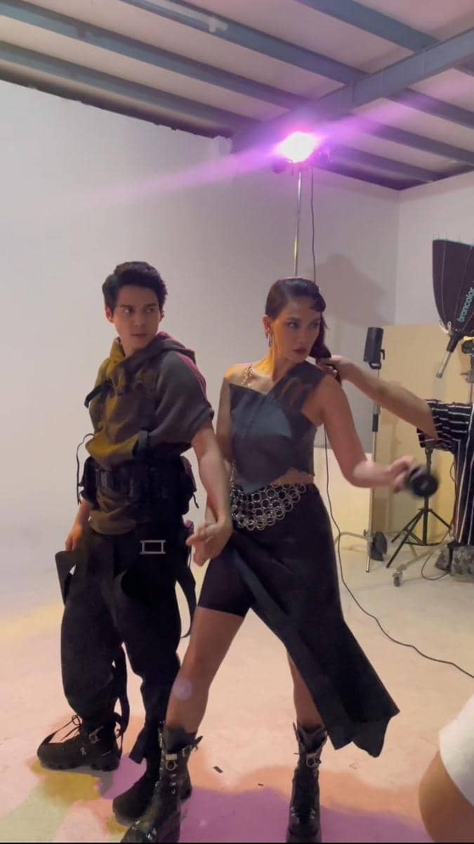 potret photoshoot Luna Maya dan Maxime Bouttier untuk Disney (tiktok.com/louisedaniella)
