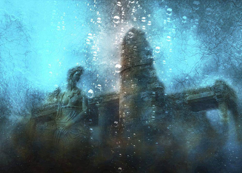 ilustrasi monumen bawah laut (pixabay.com/ArtTower)