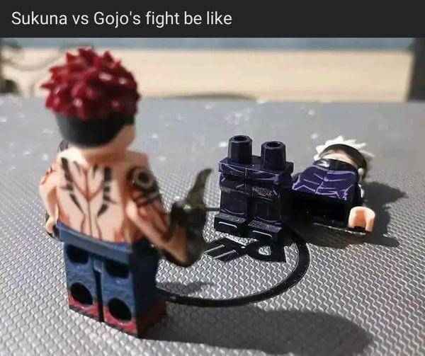 Akhir duel Gojo-Sukuna dalam versi Lego ( Dok. facebook.com/ Quîncy Kurønó II)