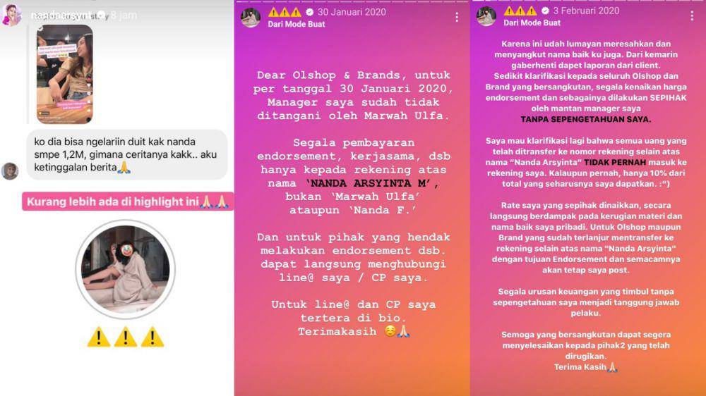 cerita Nanda Arsyinta soal ditipu mantan manajer (instagram.com/nandaarsynt)