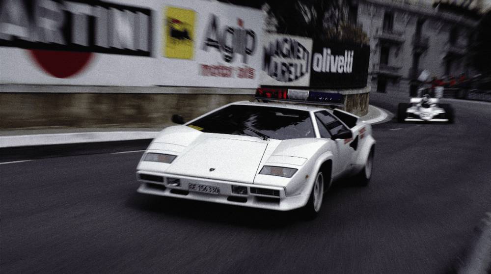 Lamborghini Countach sebagai safety car di GP Monako (fia.com)