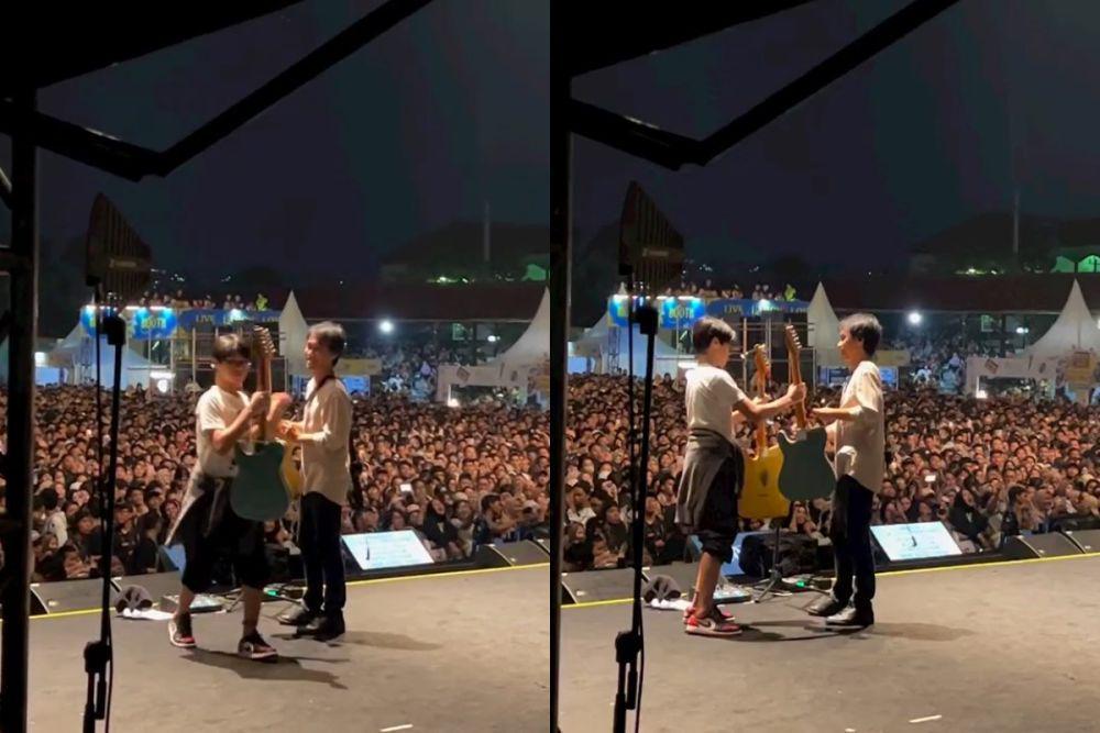 7 Potret Anak Eross Candra Magang jadi Crew di Sheila On 7
