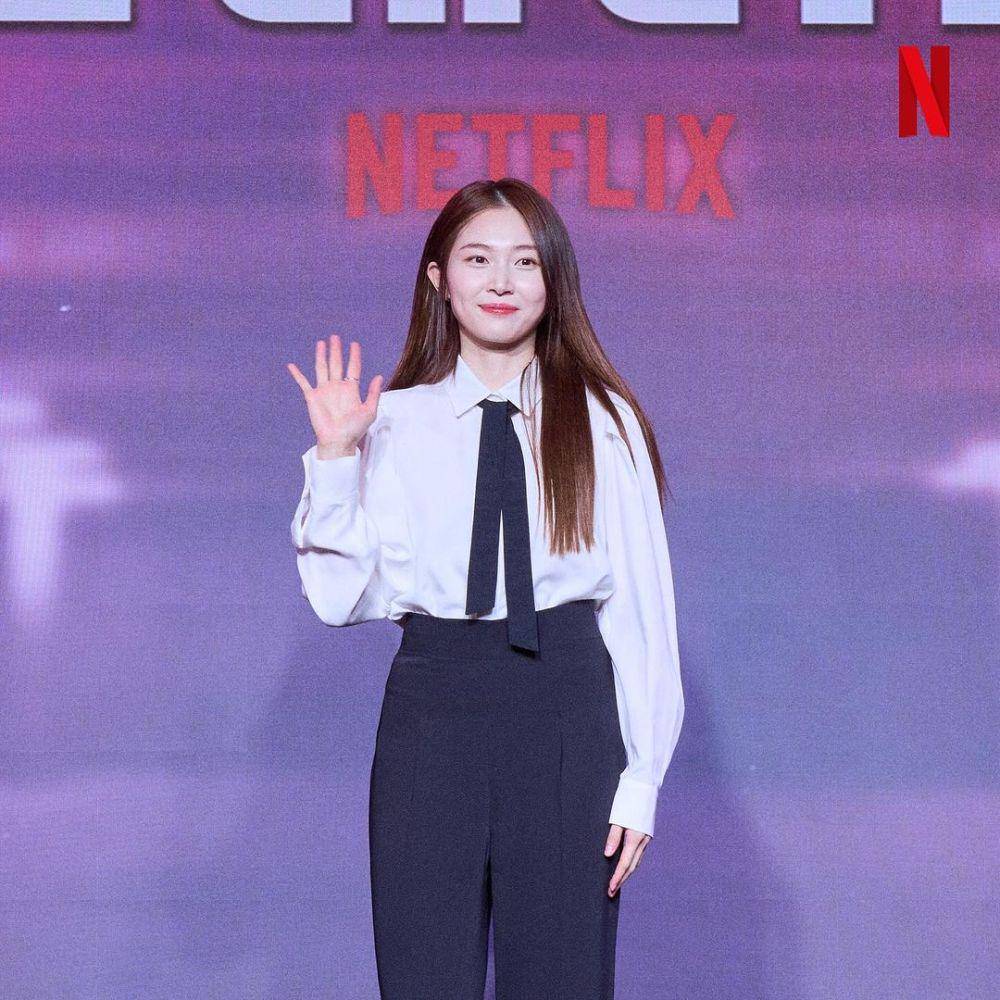 Park Yu Rim saat konferensi pers film Ballerina (instagram.com/netflixkr)