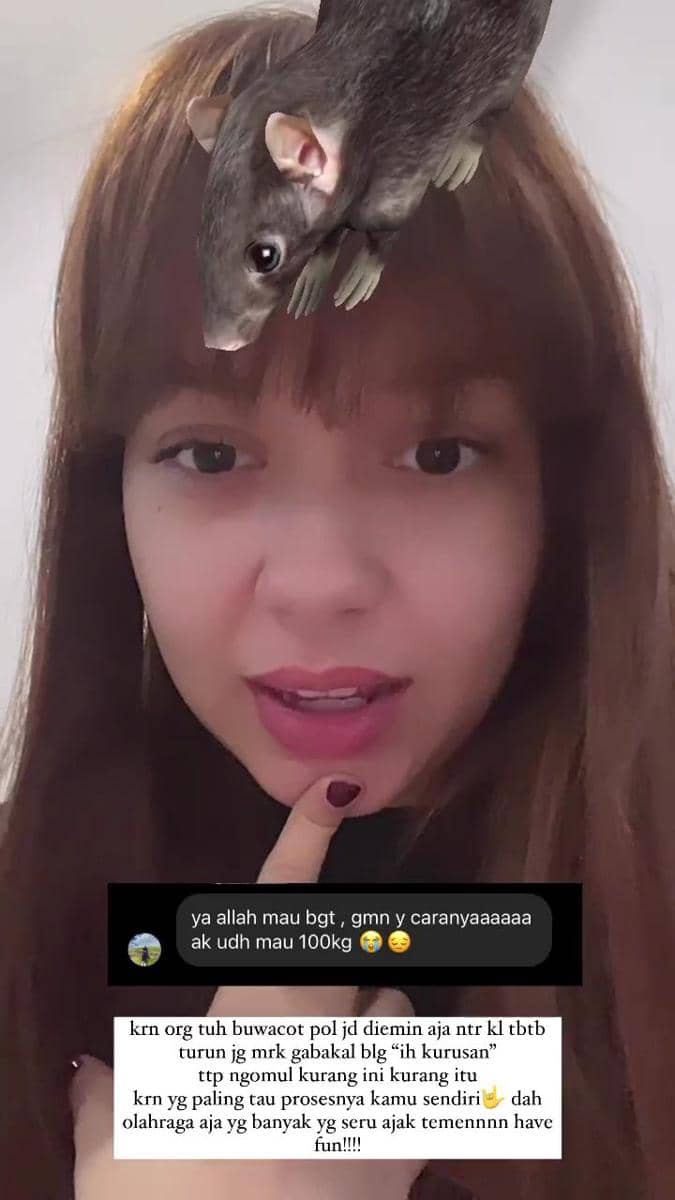 jawaban Rebecca Klopper soal diet dan olahraga (instagram.com/rklopperr)