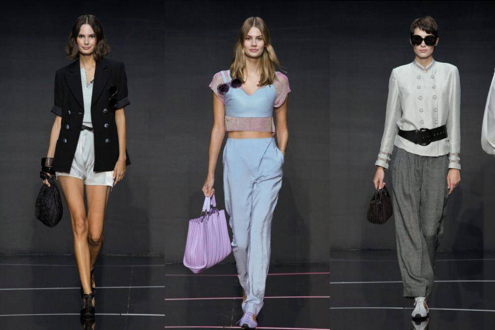 Koleksi Emporio Armani di Milan Fashion Week (Launchmetrics.com/spotlight)