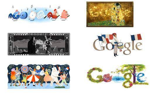 Bastille day dalam Google doodle (google.com/doodles)