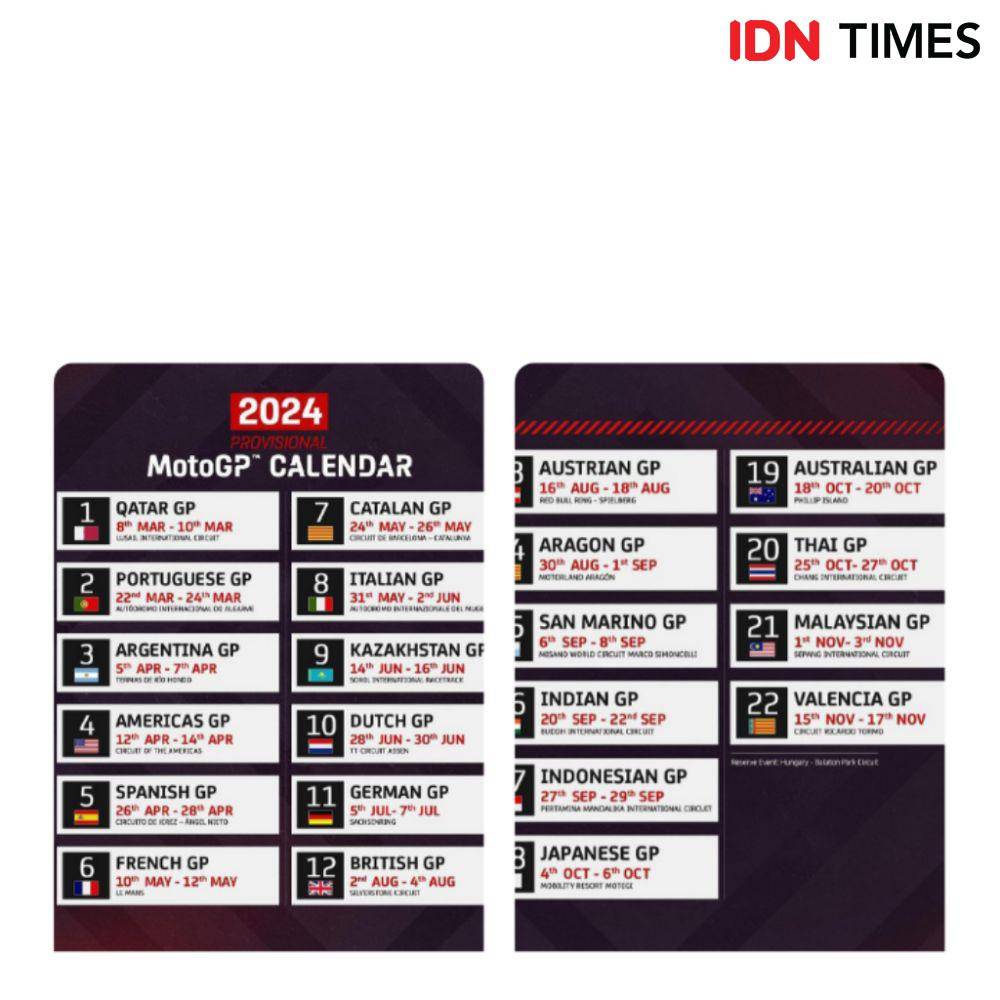 Kalender MotoGP 2024. (IDN Times/motogp.com