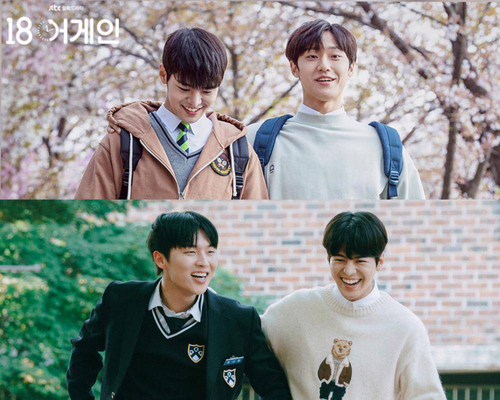 Ryeo Un dan Lee Do Hyun di 18 Again (dok. JTBC/18 Again) | Ryeo Un dan Choi Hyun Wook di Twinkling Watermelon (twitter.com/CJnDrama)