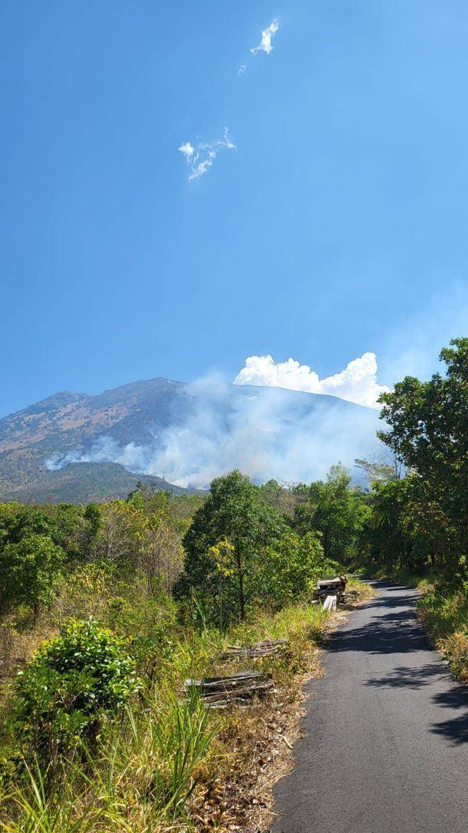Kebakaran di lereng Gunung Agung. (Dok.IDNTimes/BPBD Karangasem)