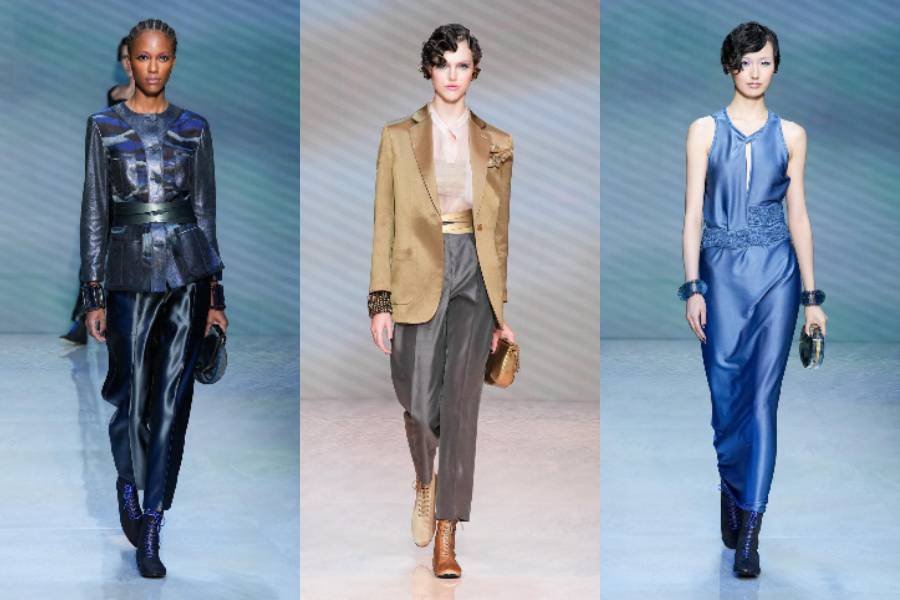 koleksi Giorgio Armani di Milan Fashion Week Spring Summer 2024 (Launchmetrics.com/spotlight)