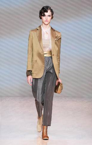 koleksi Giorgio Armani di Milan Fashion Week Spring Summer 2024 (Launchmetrics.com/spotlight)