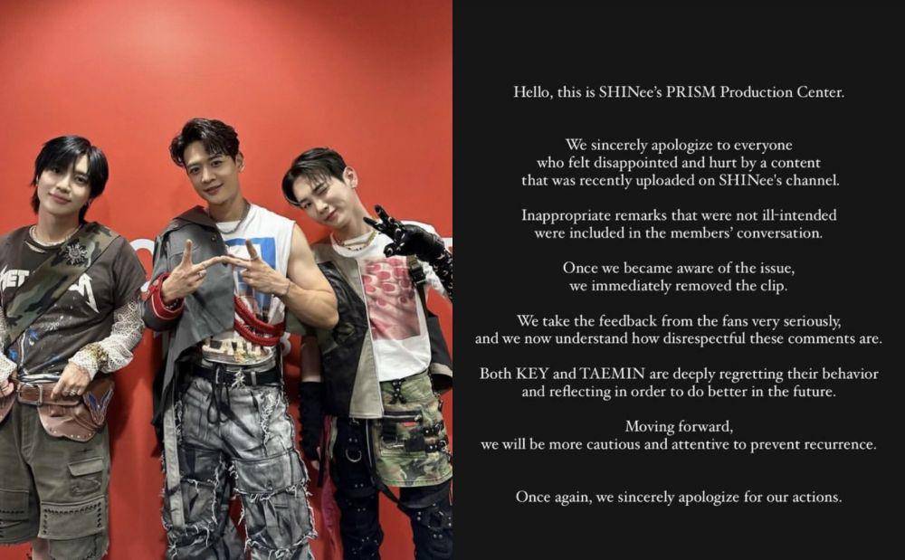 permintaan maaf PRISM Production Center SHINee (Instagram.com/shinee)