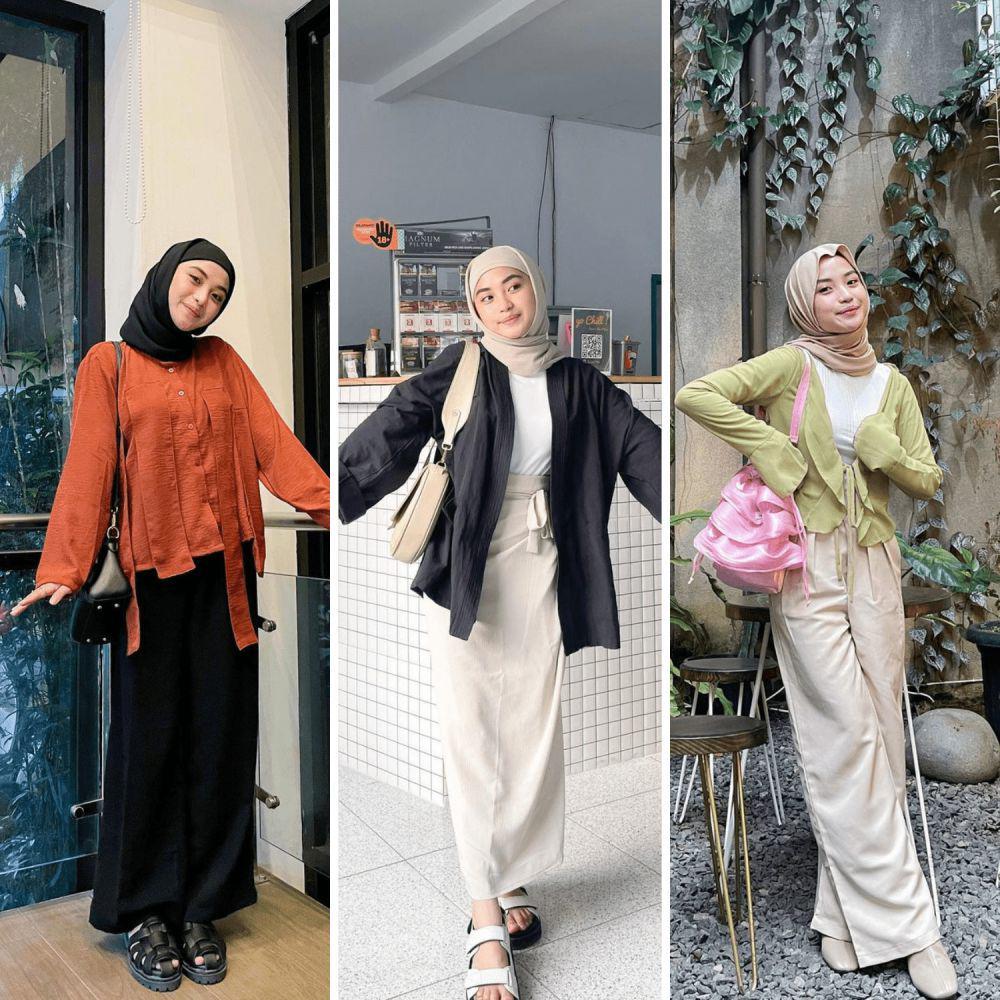 10 Ide Padu Padan Outfit Hijab Polos ala Tania Dewi, Anti Boring!