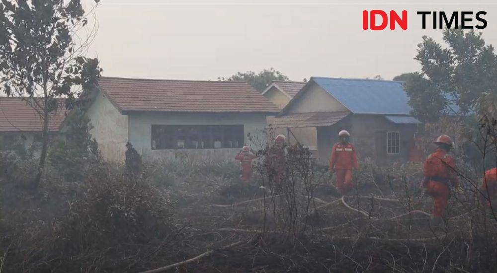 Tim gabungan berjibaku memadamkan dan menyekat api agar tak melebar ke lahan lainnya. (IDN Times/Istimewa).