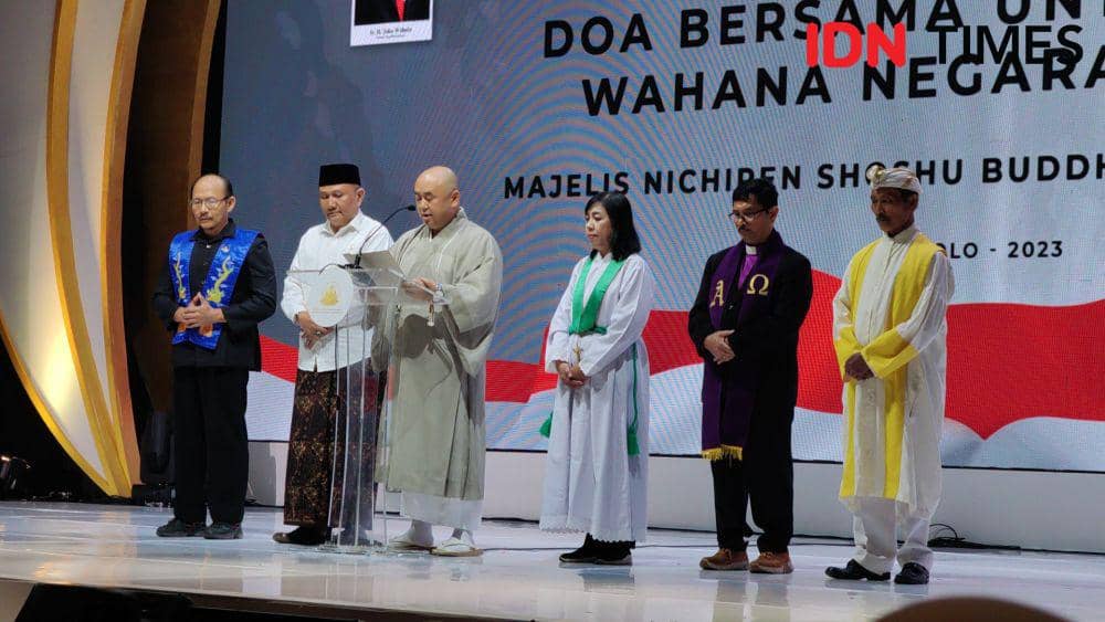 Doa bersama Majelis Nichiren Shoshu Buddha Dharma Indonesia. (IDN Times/Larasati Rey)