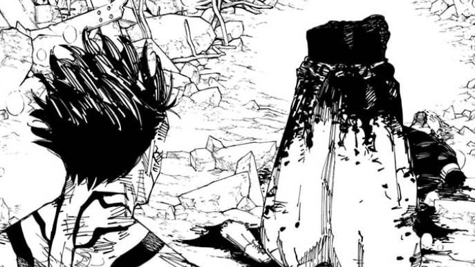 Sukuna membelah Gojo. (dok. Shueisha/Jujutsu Kaisen)