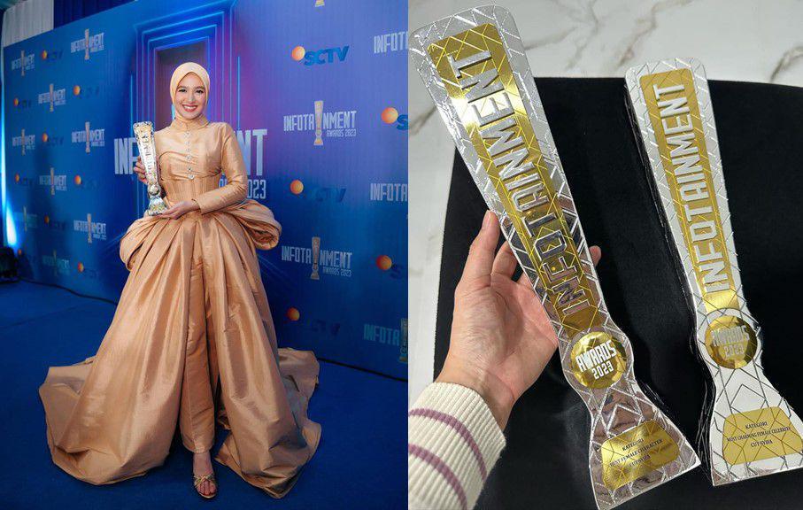 7 Potret Cut Syifa saat Hadiri Infotainment Awards 2023, Bawa 2 Piala!