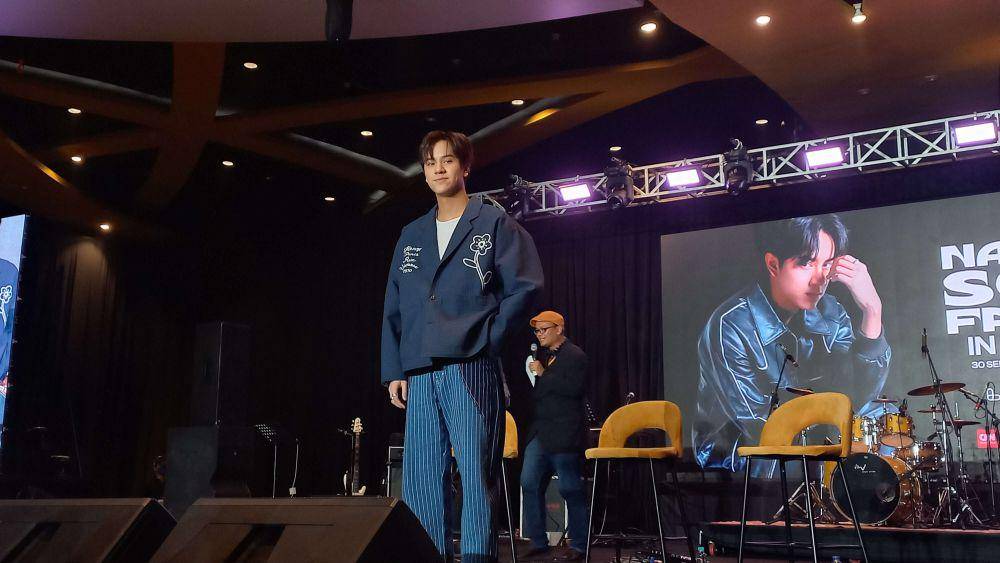 Nanon Korapat saat press conference Nanon 1st Solo Fancon in Jakarta, Sabtu (30/9/2023) (dok. Pribadi/Ines Melia)