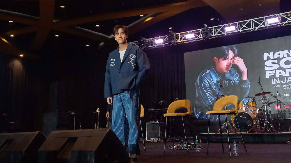 Nanon Korapat saat press conference Nanon 1st Solo Fancon in Jakarta, Sabtu (30/9/2023) (dok. Pribadi/Ines Melia)