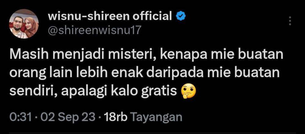 pertanyaan kocak ala Teuku Wisnu (x.com/shireenwisnu17)