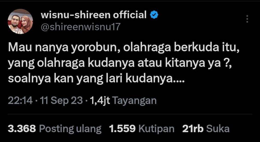 pertanyaan kocak ala Teuku Wisnu (x.com/shireenwisnu17)