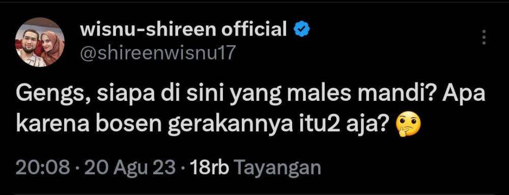 pertanyaan kocak ala Teuku Wisnu (x.com/shireenwisnu17)