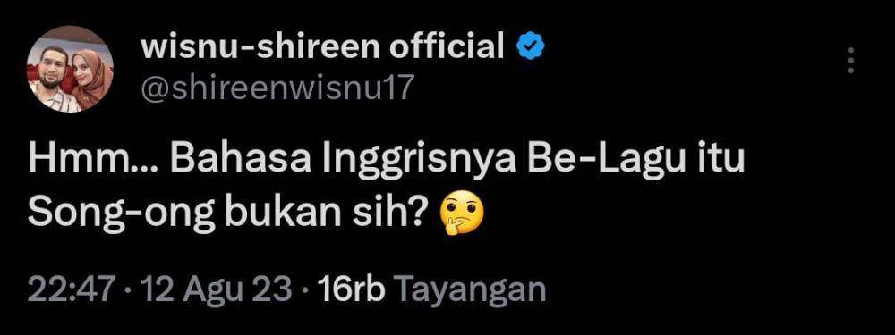 pertanyaan kocak ala Teuku Wisnu (x.com/shireenwisnu17)