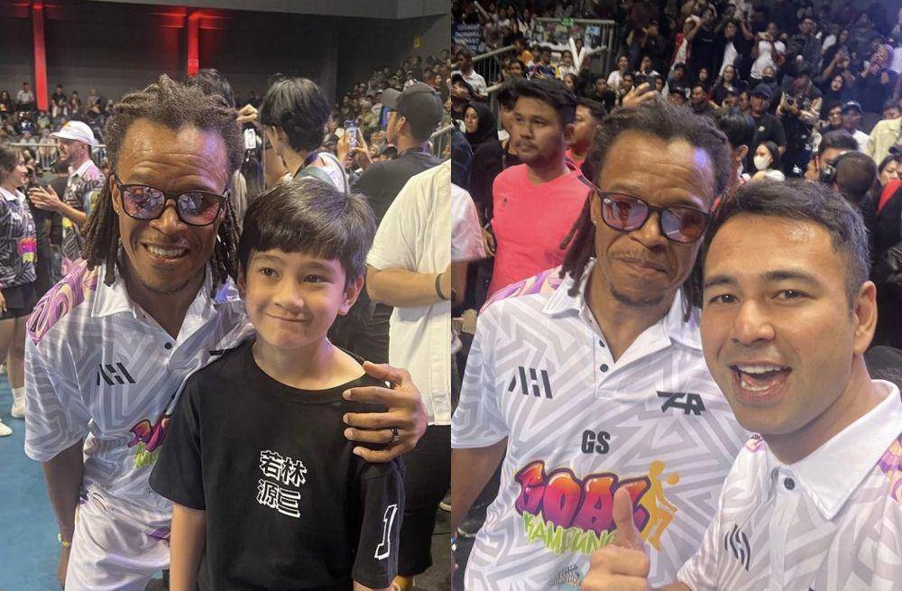 7 Potret Artis Foto Bareng Edgar Davids, Rafathar Full Senyum