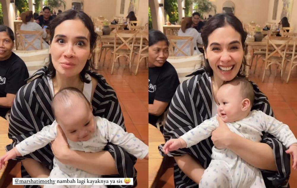 potret Marsha Timothy momong anak Dinda Hauw (Instagram.com/dindahw)