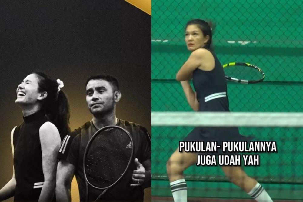 7 Potret Judika-Duma Berlatih Tenis, Tak Gentar Lawan Jamilo-Ririn