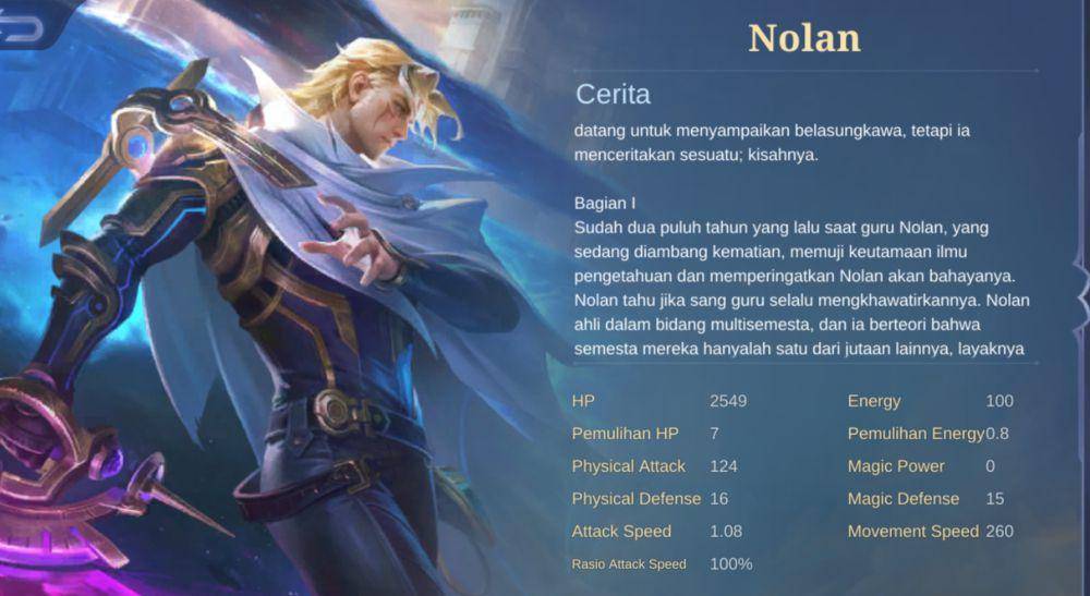 potret cerita hero Nolan (dok. Moonton/Mobile Legends)