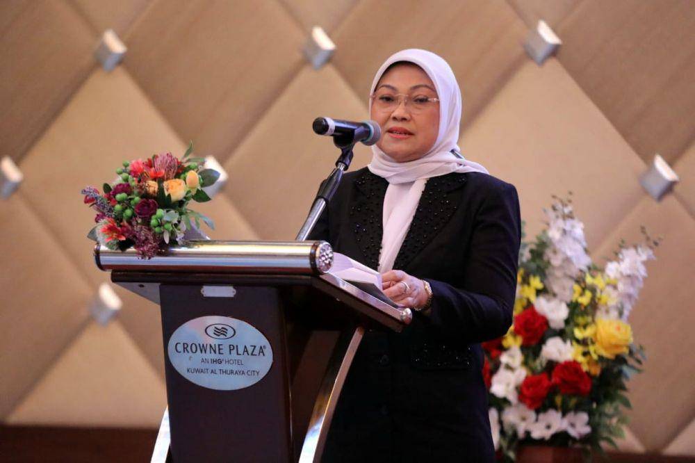 Ida Fauziyah menjelaskan tiga tujuan digelarnya IBM 2023 di Kota Kuwait. (Dok. Kemnaker)