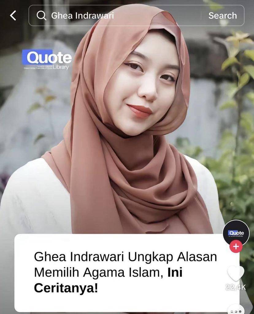 kronologi Ghea Indrawari murka dituding pindah agama dan jadi mualaf (Instagram.com/gheaindrawari)