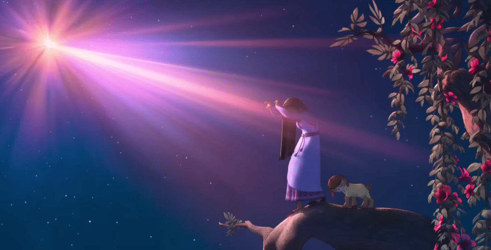 Asha mengajukan permohonan kepada bintang (dok. Walt Disney Animation Studios/ Wish)