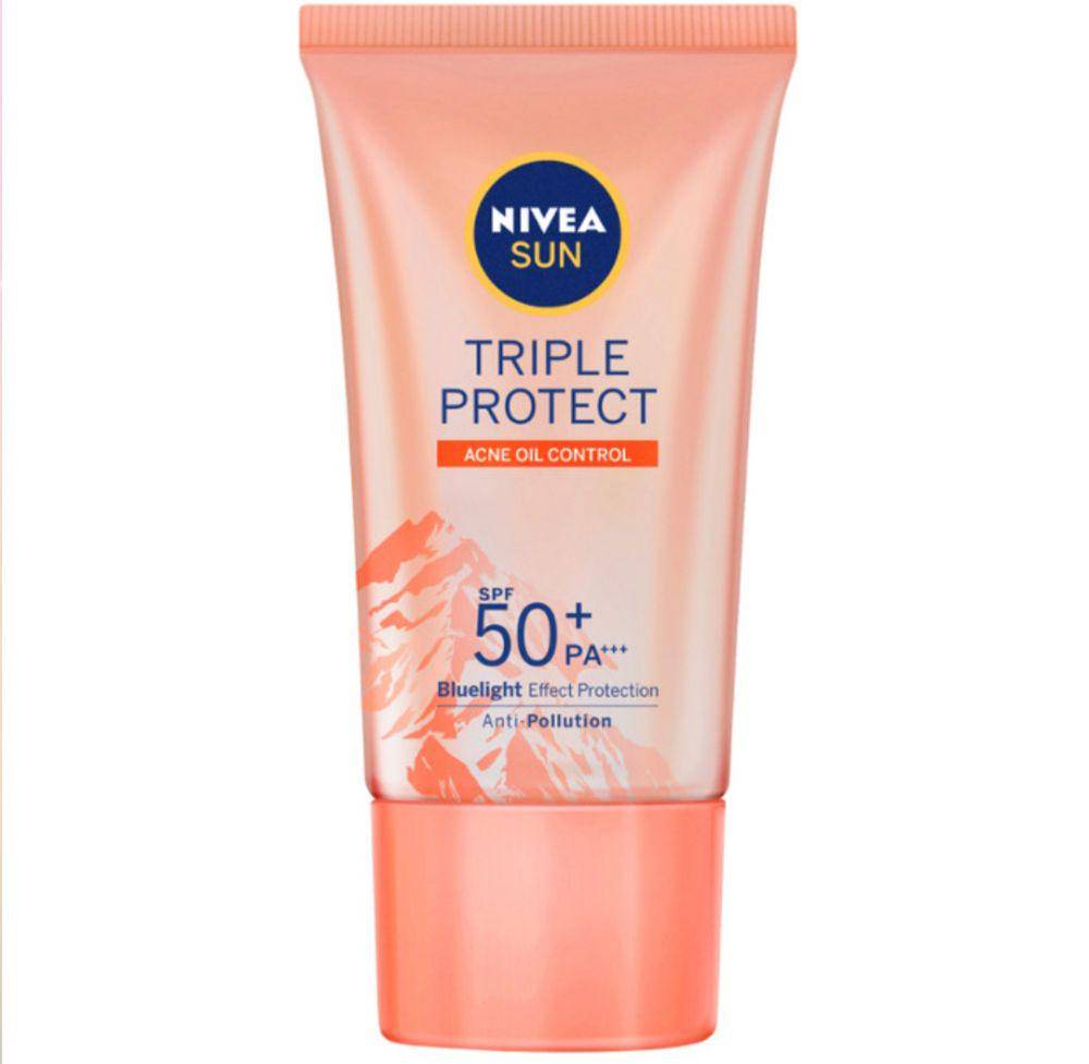 NIVEA SUN Triple Protect Acne Oil Control SPF50+ PA+++ (tokopedia.com/Merymuch Shop)