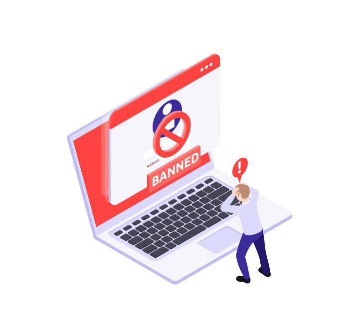 ilustrasi akun terkena sanksi (freepik.com/macrovector)