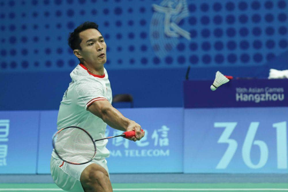 Jonatan Christie di nomor perorangan tunggal putra Asian Games 2022 Hangzhou (dok. PP PBSI)