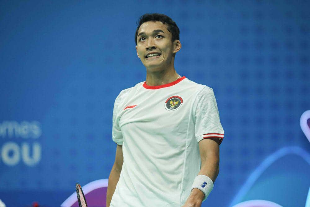 Jonatan Christie di nomor perorangan tunggal putra Asian Games 2022 Hangzhou (dok. PP PBSI)