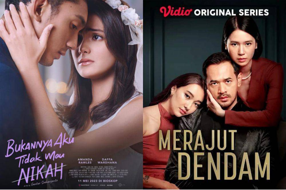 Film dan series 2023 tentang perselingkuhan (dok. Cakra Film / Bukannya Aku Tidak Mau Nikah | dok. Sky Films / Merajut Dendam)