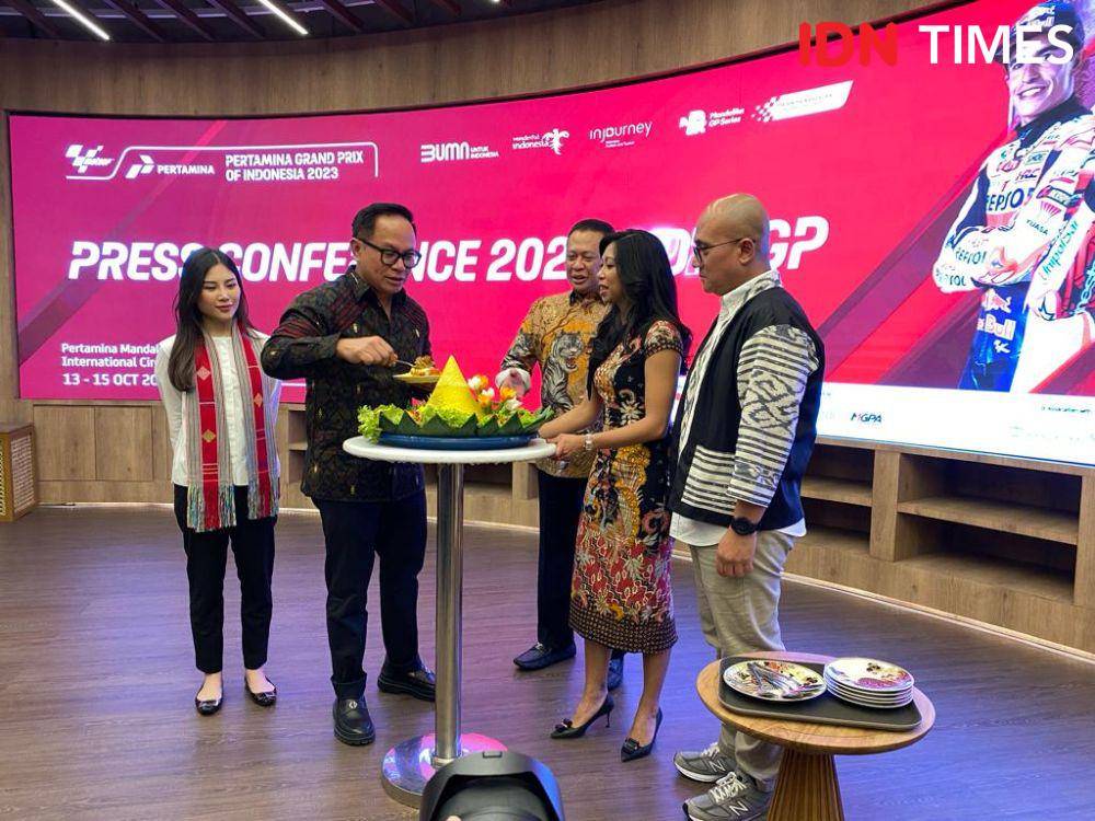 Sesi konferensi pers MotoGP 2023 di Kantor InJourney, Sarinah, Jakarta, Selasa (3/10). (dok. InJourney)