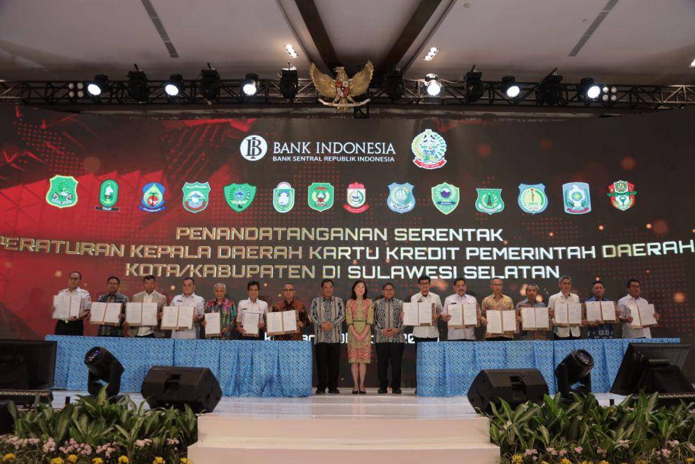 14 Pemda tandatangani Perkada KKPD di Hotel Claro Makassar, Rabu (4/10/2023). Dok. BI Sulsel