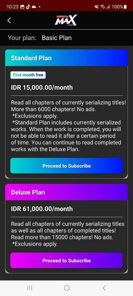 Harga MANGA Plus MAX di Android. MANGA Plus