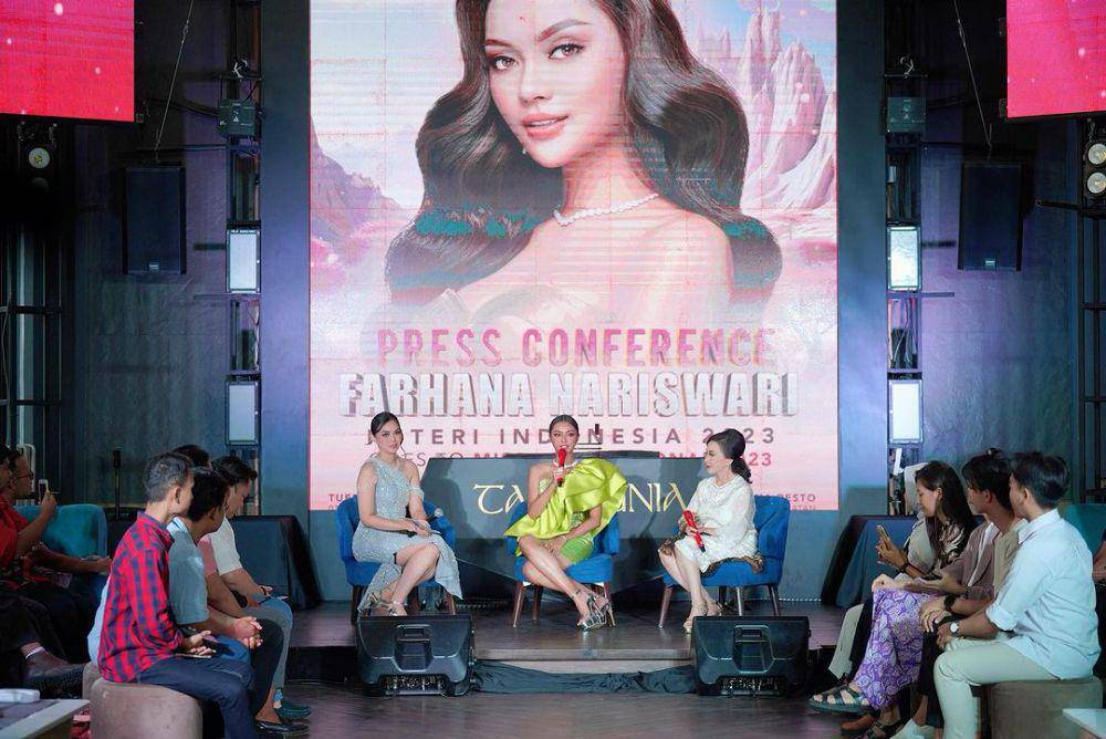 Press Conference Farhana Nariswari Goes to Miss International 2023 di Tapalunia, Jakarta. 3 Oktober 2023. (instagram.com/officialputeriindonesia)
