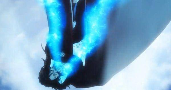 Yhwach melukai tenggorokannya sendiri ( Dok. Pierrot / Bleach: Thousand-Year Blood War )