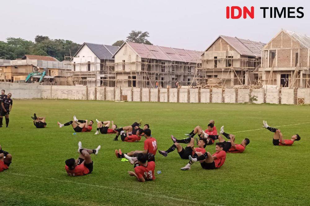 Suasana latihan Persija Jakarta pada Rabu (4/10/2023). (IDN Times/Sandy Firdaus)