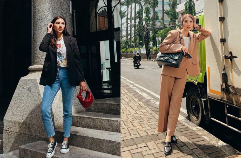 8 Inspirasi Outfit Smart Casual ala Acha Sinaga, Didominasi Blazer