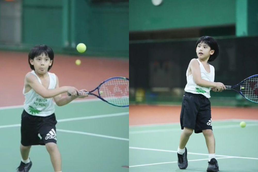 7 Potret Judeo saat Bermain Tenis, Anak Bungsu Judika dan Duma Riris