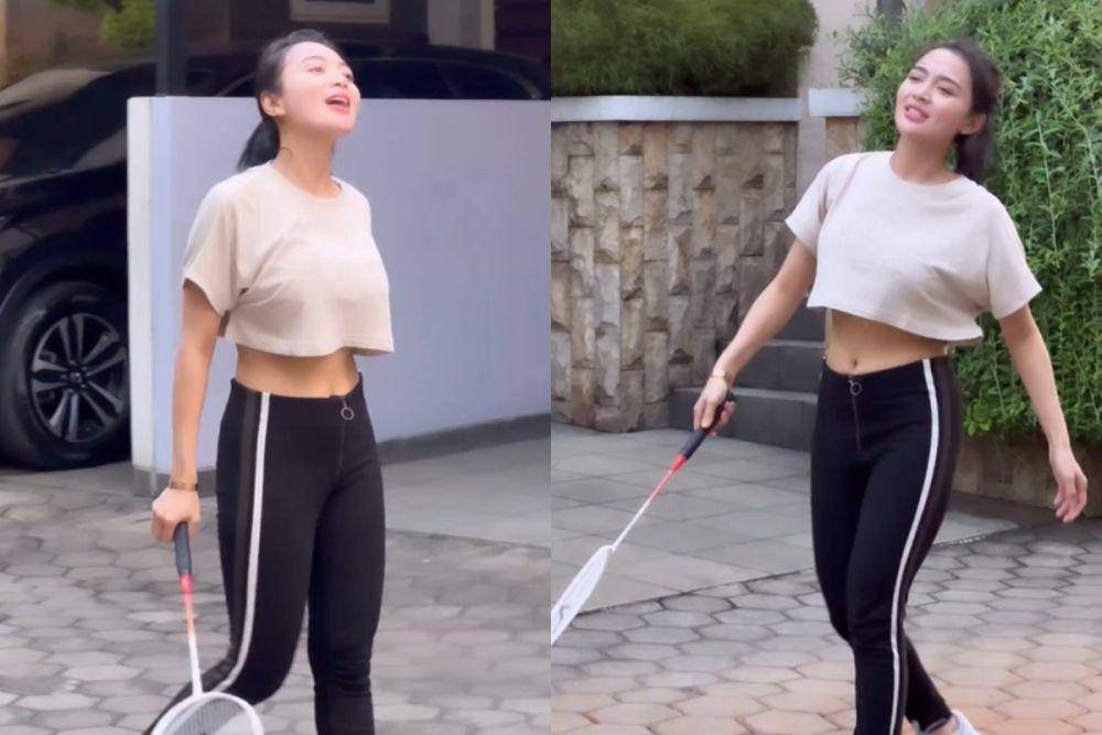 potret Wika Salim bermain badminton (instagram.com/wikasalim)
