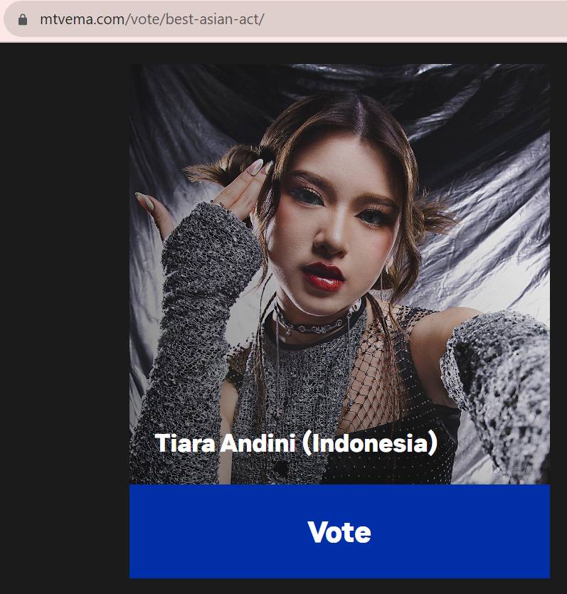 Cara vote Tiara Andini (mtvema.com)